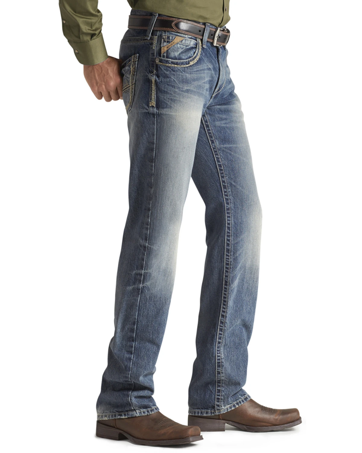 Ariat Men's M5 Ridgeline Medium Wash Slim Straight Jeans - Image 2
