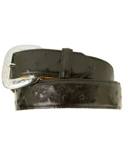 Tony Lama Men's Ostrich Print Leather Belt - Reg & Big