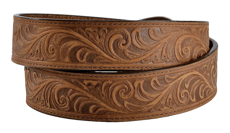 Justin Western Hand Tooled Leather Belt - Image 2