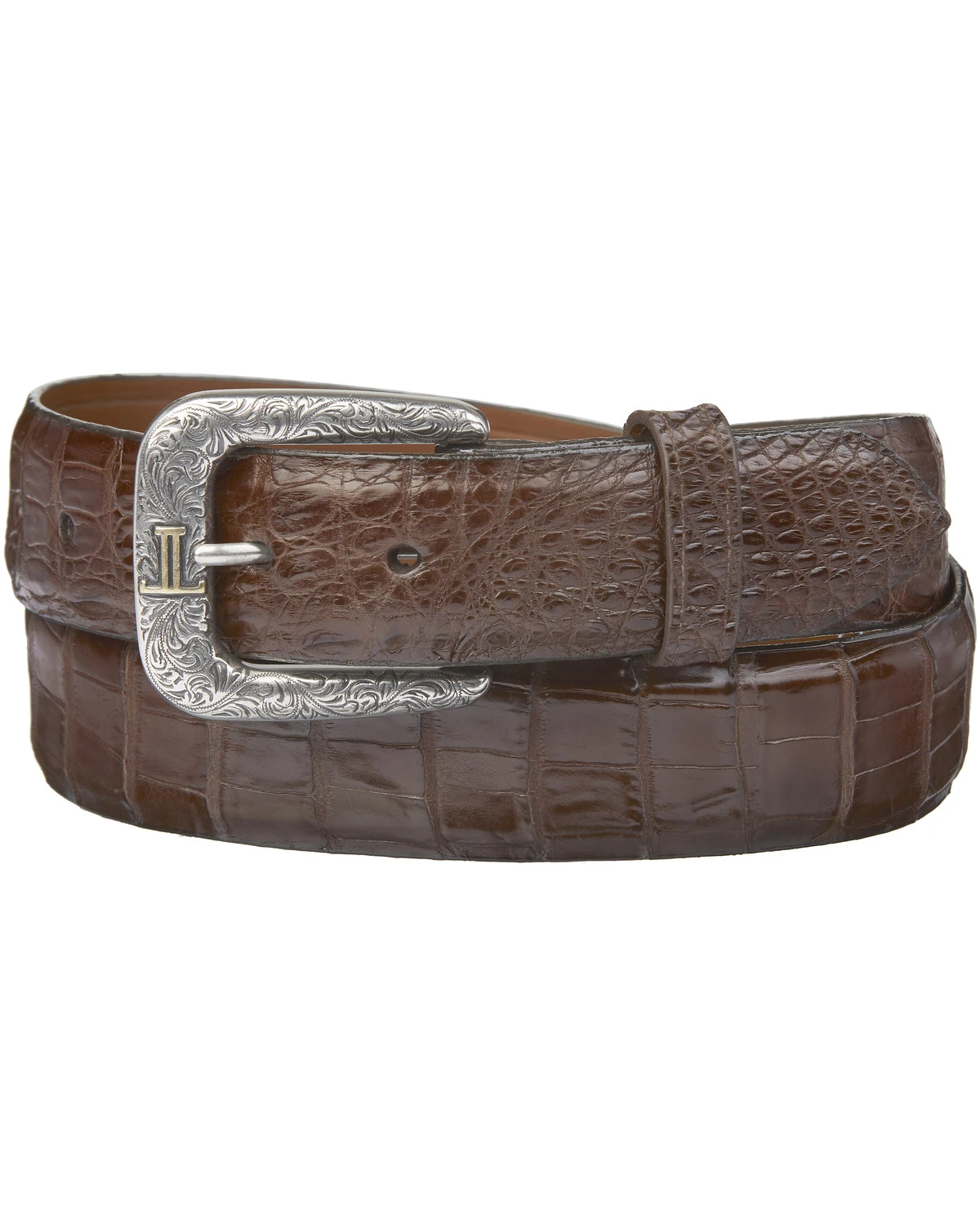 Lucchese Men's Sienna Caiman Ultra Belly Leather Belt