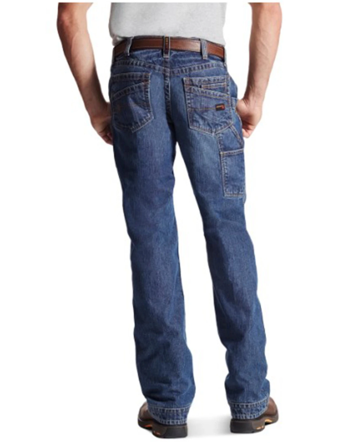 Ariat Men's FR M4 Medium Wash Relaxed Workhorse Bootcut Jeans - Big - Image 2