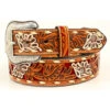 Nocona Men's Inlay Floral Embossed Western Belt