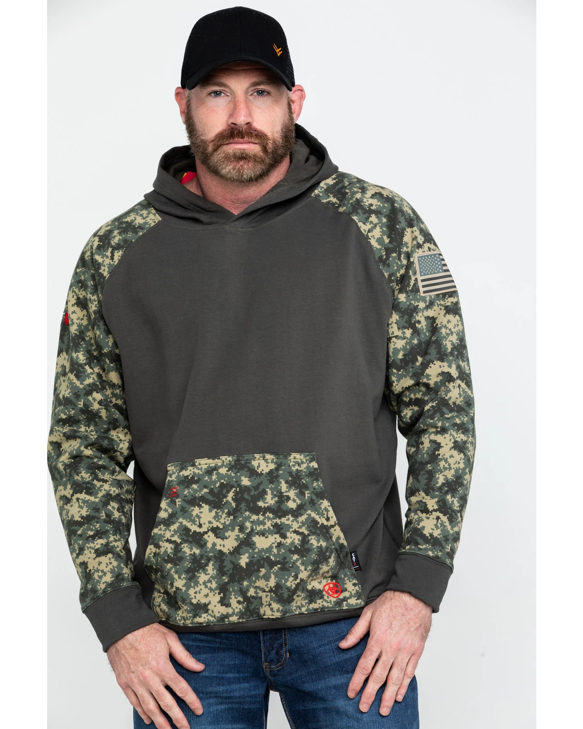 Ariat Men's FR Durastretch Camo Patriot Hooded Work Sweatshirt - Tall