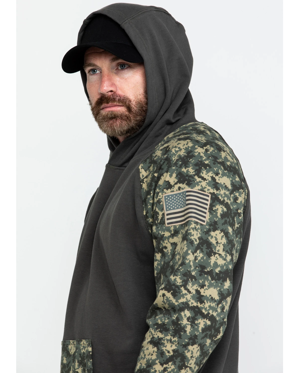 Ariat Men's FR Durastretch Camo Patriot Hooded Work Sweatshirt - Tall - Image 5