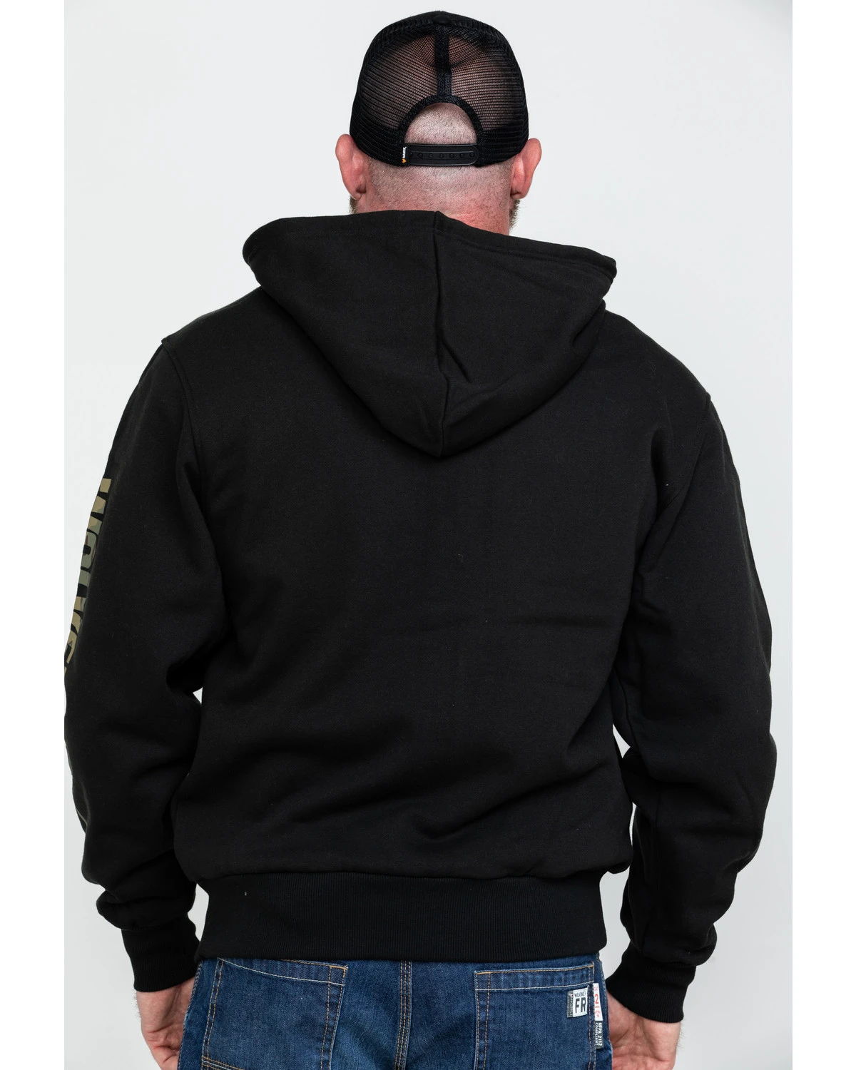 Wolverine Men's FR Logo Sleeve Zip-Up Work Hoodie - Image 2