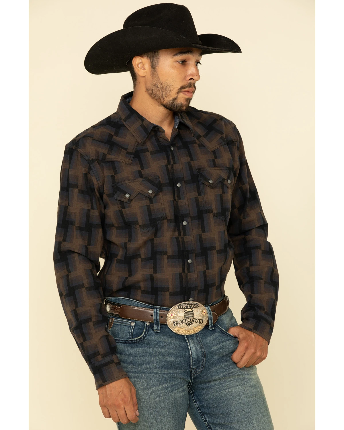 Moonshine Spirit Men's Deep Pockets Dark Wash Stretch Slim Boot Jeans - Image 3