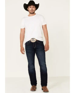 Rock 47 By Wrangler Men's Boogie Woogie Dark Stretch Slim Straight Jeans