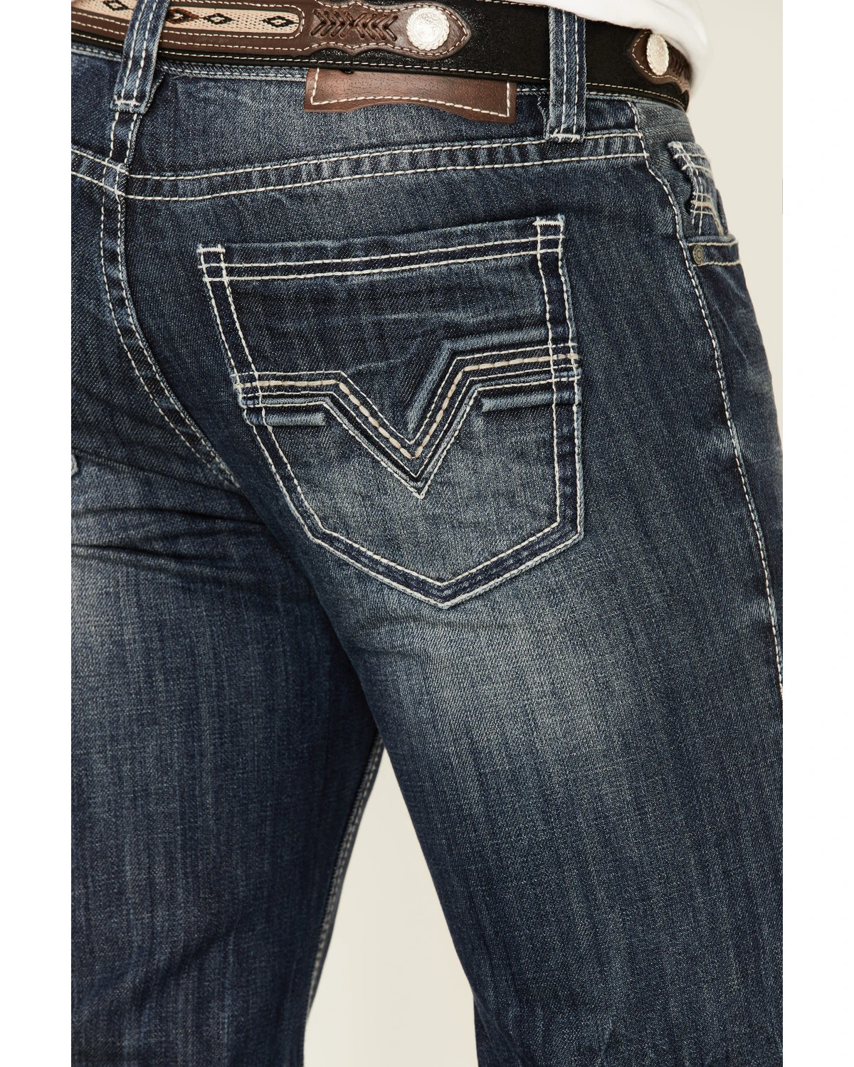 Rock & Roll Denim Men's Dark Double Barrel Relaxed Straight Leg Jeans - Image 4