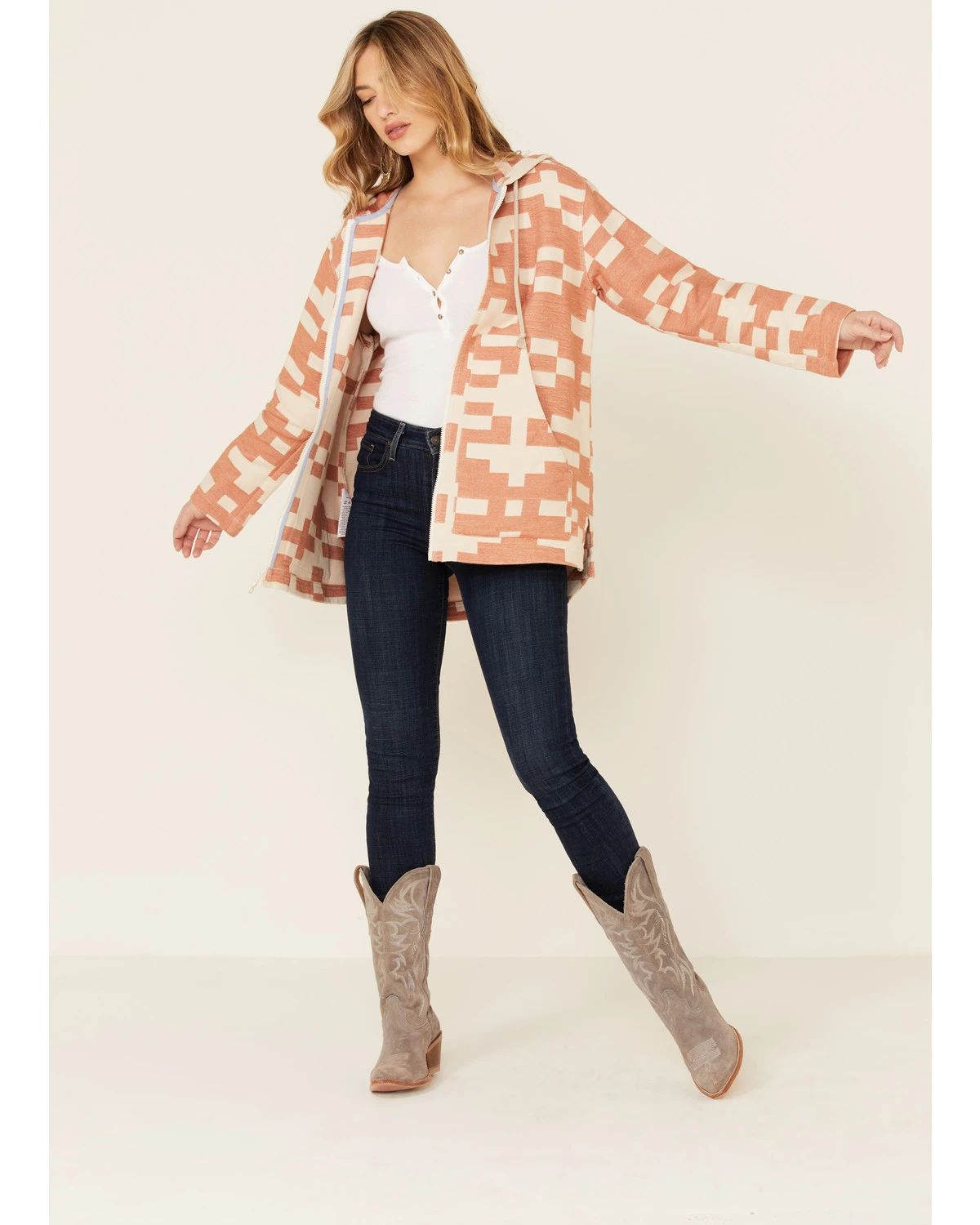 Pendleton Women's Sierra Mixed Pattern Oversized Zip Hooded Jacket - Image 2