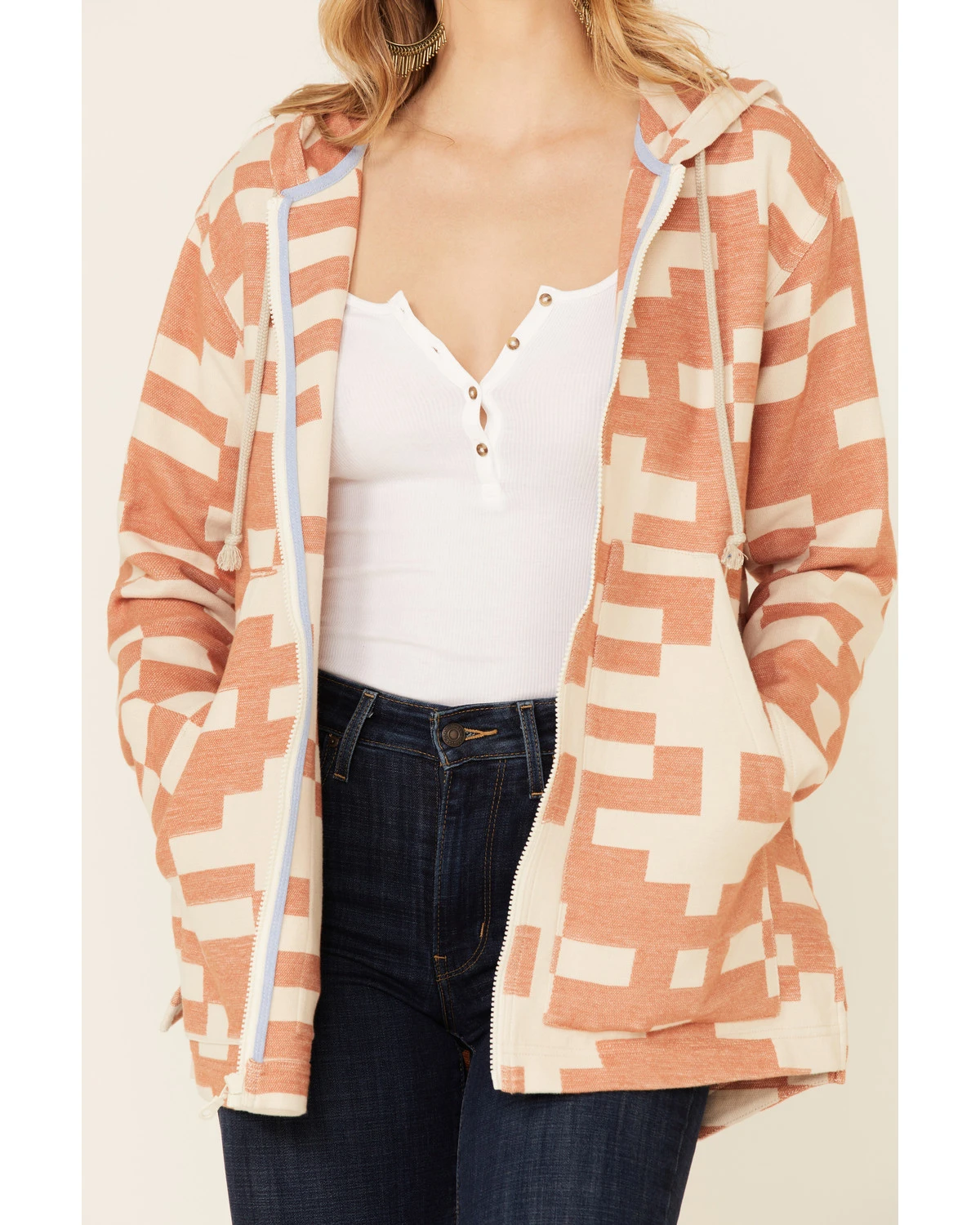 Pendleton Women's Sierra Mixed Pattern Oversized Zip Hooded Jacket - Image 3