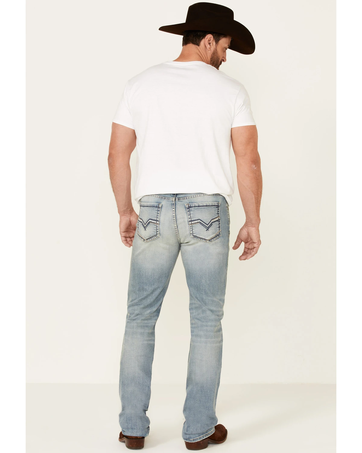 Moonshine Spirit Men's Wild West Light Wash Stretch Stackable Straight Jeans - Image 2