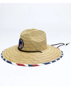 Cody James Men's USA Strong Lifeguard Straw Sun Hat