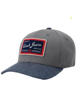 Cinch Men's Gray Logo Patch Solid-Back Flex-Fit Ball Cap