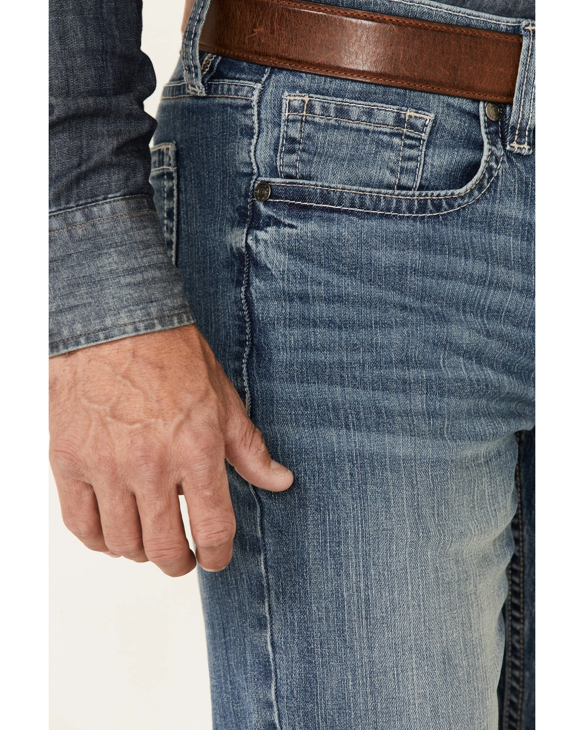 Cody James Men's Casey Light Wash Stretch Stackable Straight Jeans - Image 3