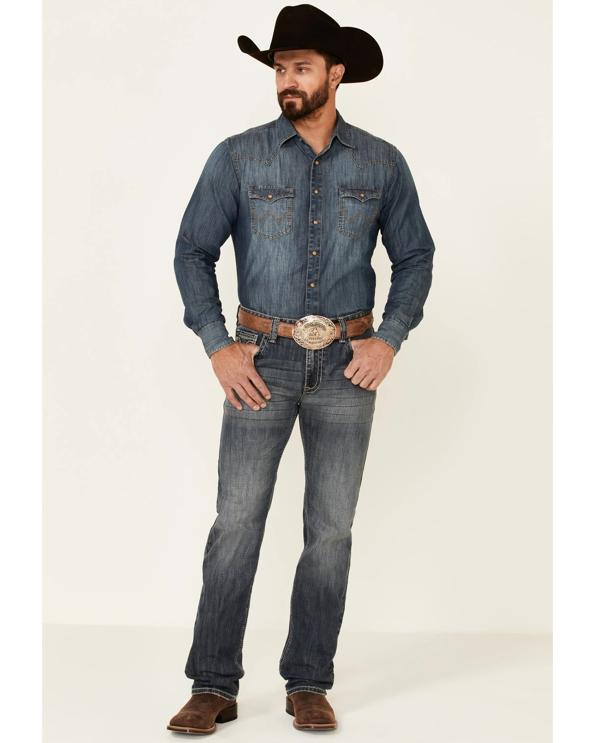 Rock & Roll Denim Men's Revolver Medium Vintage Stretch Slim Straight Jeans