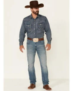 Rock 47 By Wrangler Men's Cochran Medium Wash Stretch Slim Straight Jeans