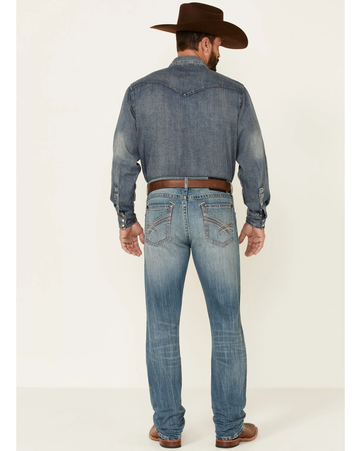 Rock 47 By Wrangler Men's Cochran Medium Wash Stretch Slim Straight Jeans - Image 3