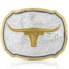 Montana Silversmiths Women's Right Cut Of The Rope Longhorn Steer Belt Buckle