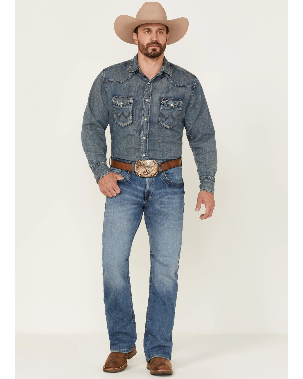 Rock 47 By Wrangler Men's Bayshore Medium Stretch Slim Bootcut Jeans