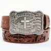 Cody James Men's God Bless America Cross Buckle Leather Belt