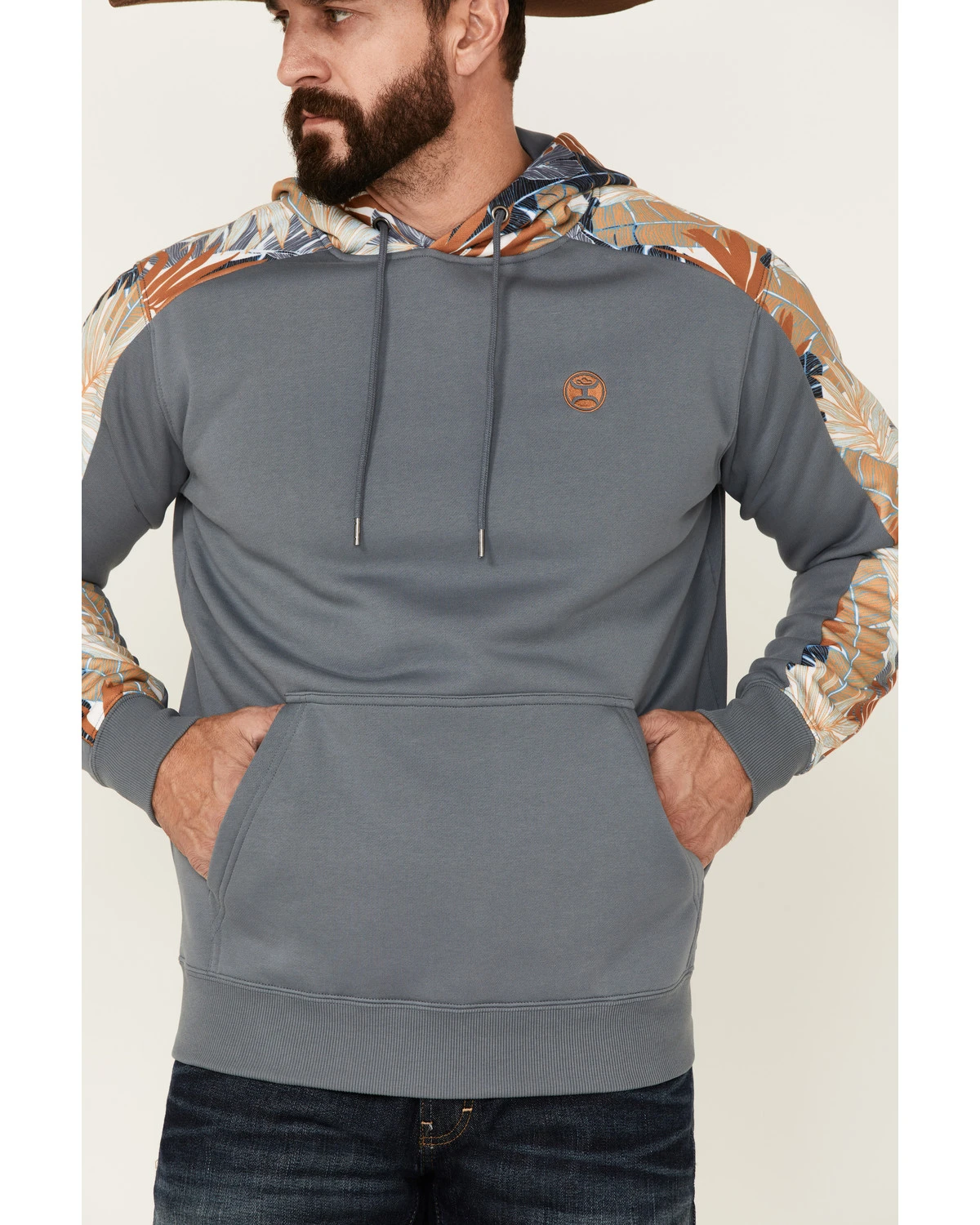 Hooey Men's Palm Tree Print Sleeve Hooded Sweatshirt - Image 3