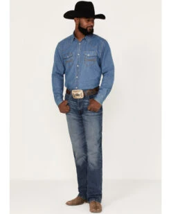 Wrangler 20X Men's Bazine Medium Wash Vintage Stretch Slim Bootcut Jeans