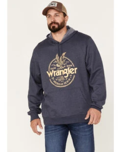Wrangler Men's Crest Eagle Logo Graphic Hooded Sweatshirt