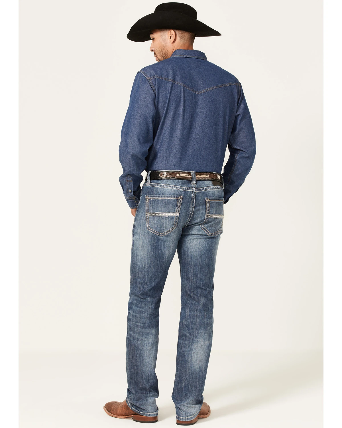 Rock & Roll Denim Men's Revolver Medium Wash Reflex Stretch Slim Straight Jeans