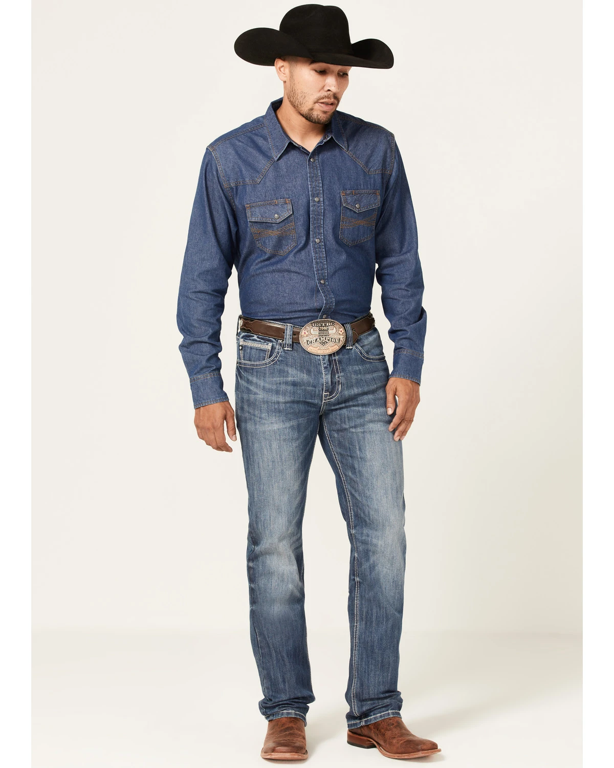 Rock & Roll Denim Men's Revolver Medium Wash Reflex Stretch Slim Straight Jeans - Image 3