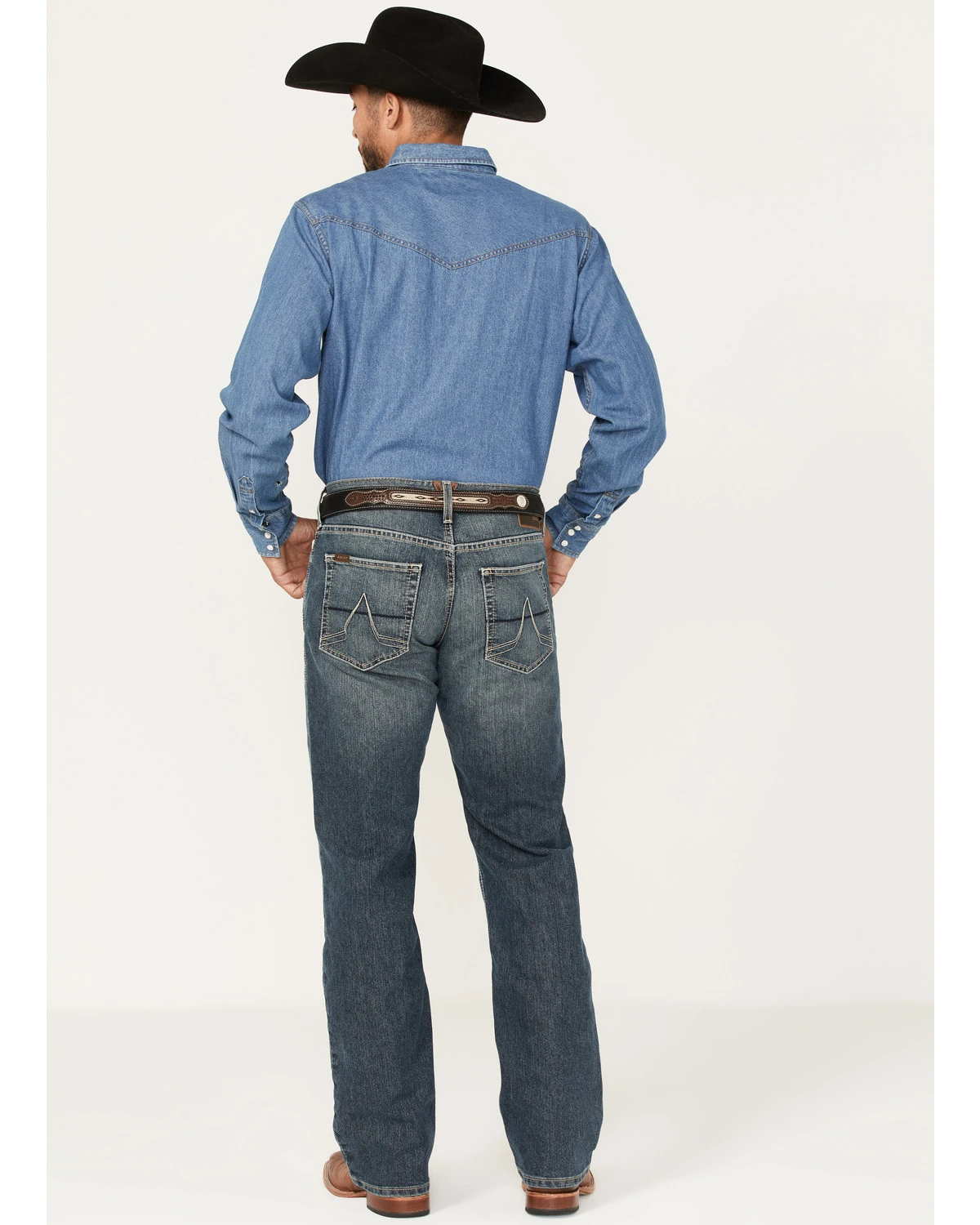 Ariat Men's M5 Louisville Seneca Medium Wash Stretch Straight Leg Jeans - Big - Image 4