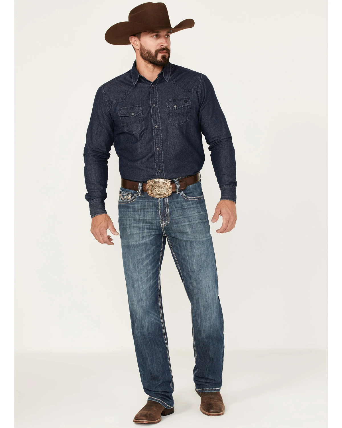 Rock & Roll Denim Men's Medium Wash Vintage Reflex Straight Jeans - Image 3