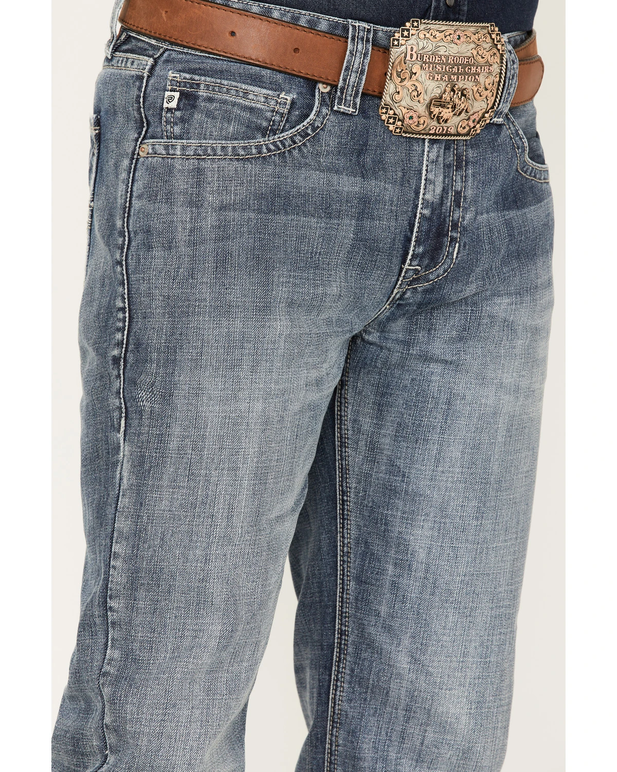 Rock & Roll Denim Men's Relaxed Fit Ladder Stitch Bootcut Jeans - Image 4