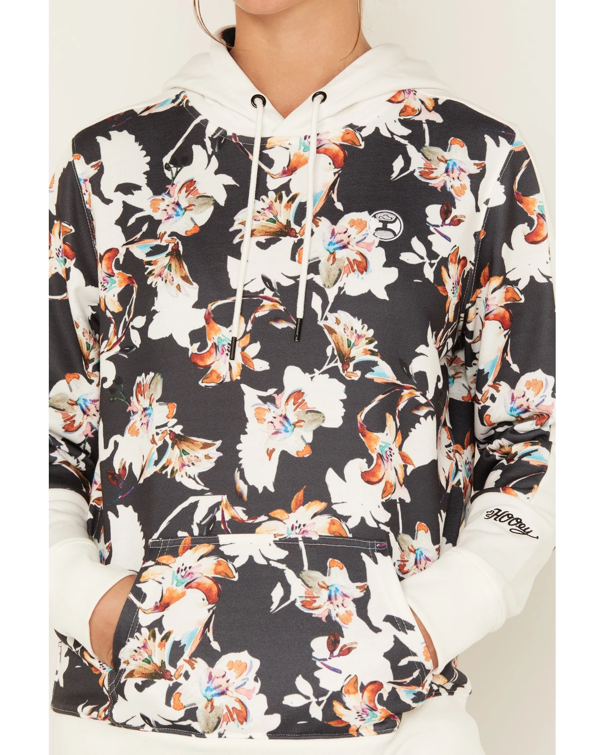 Hooey Women's Contrast Floral Print Hoodie - Image 3