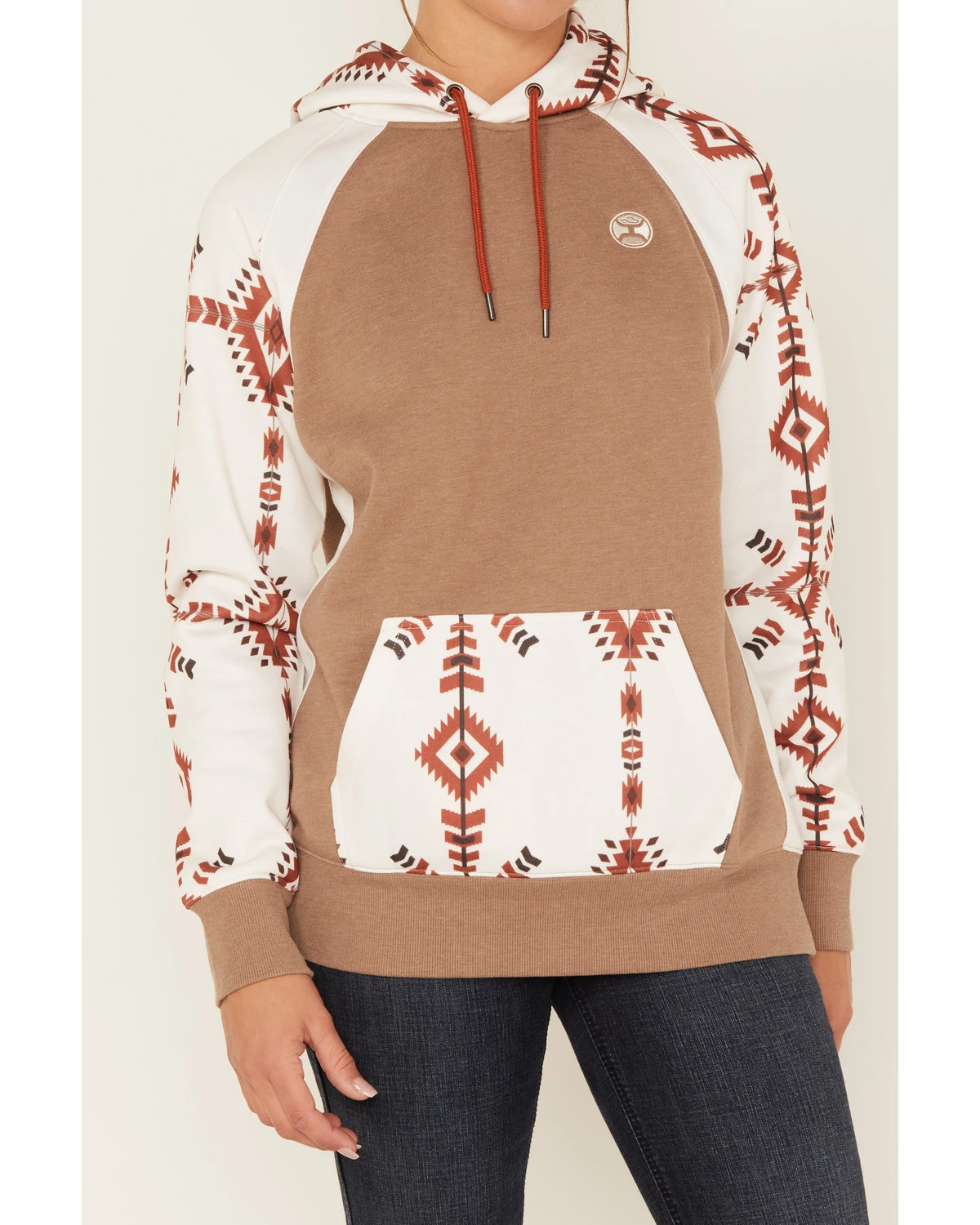 Hooey Women's Southwestern Print Contrast Hoodie - Image 2