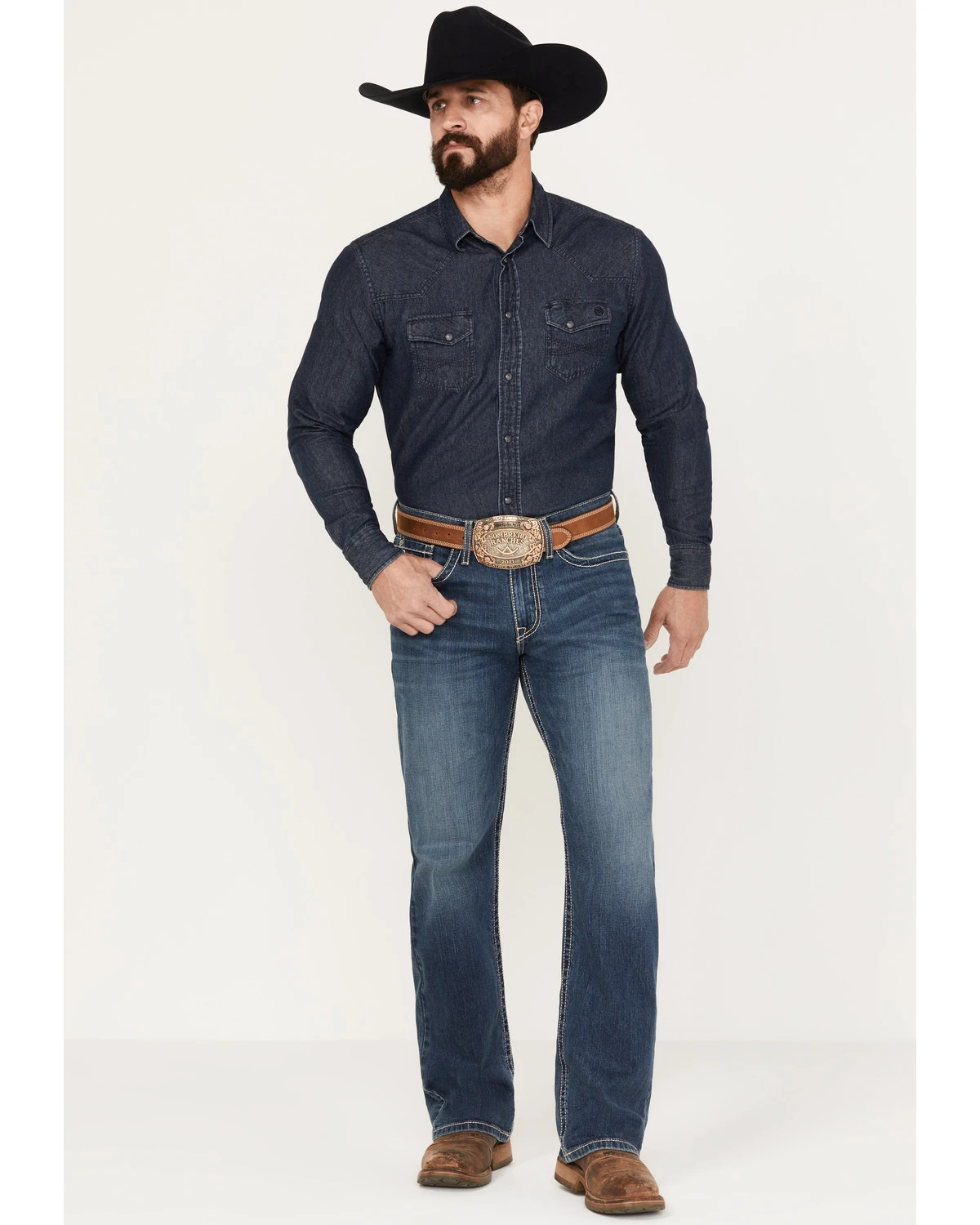 Cinch Men's Grant Medium Stonewash Relaxed Boot Performance Stretch Denim Jeans