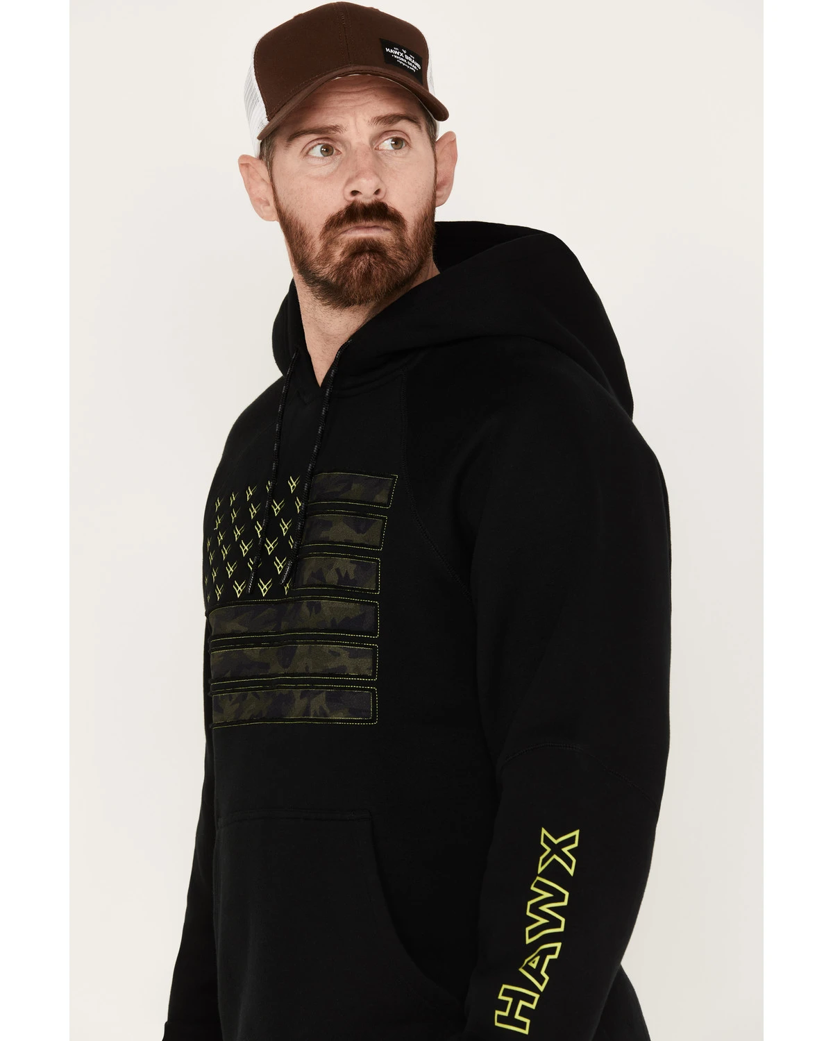 Hawx Men's Camo Flag Graphic Fleece Hooded Sweatshirt - Image 2