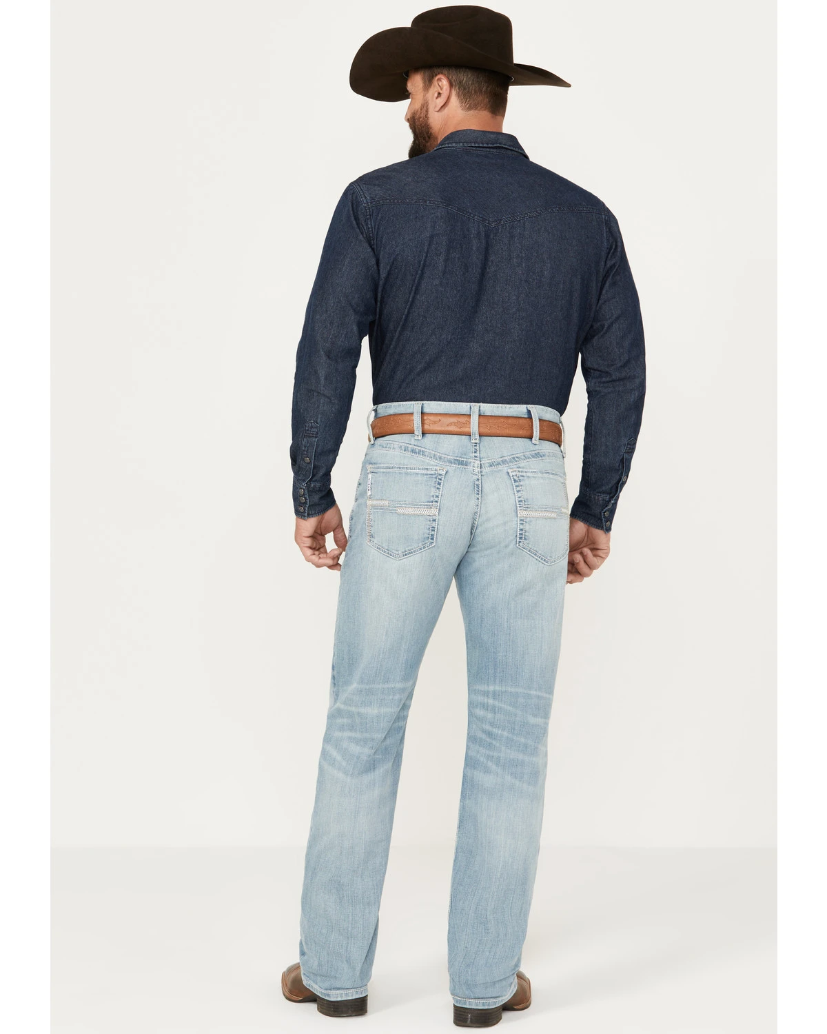 Cinch Men's White Label Light Wash Relaxed Straight Stretch Performance Denim Jeans - Image 3