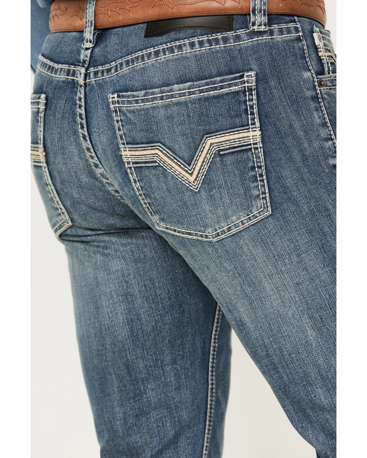 Rock & Roll Denim Men's Revolver Light Vintage Wash Slim Straight Stretch Reflex Denim Jeans - Image 2