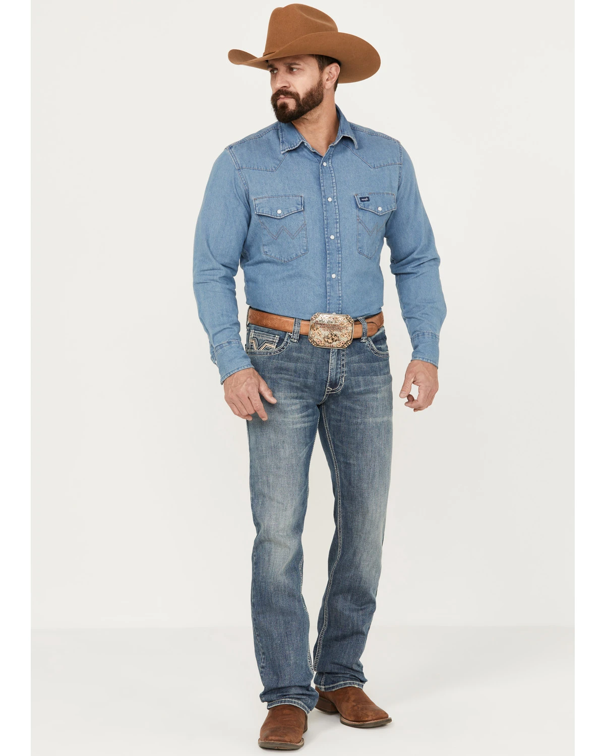 Rock & Roll Denim Men's Revolver Light Vintage Wash Slim Straight Stretch Reflex Denim Jeans - Image 3