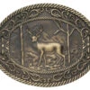 AndWest Men's White Tail Deer With Scrolls Belt Buckle