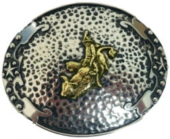 AndWest Vintage "Escalante" Two-Tone Bull Rider Buckle
