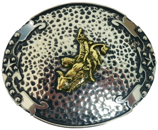 AndWest Vintage "Escalante" Two-Tone Bull Rider Buckle