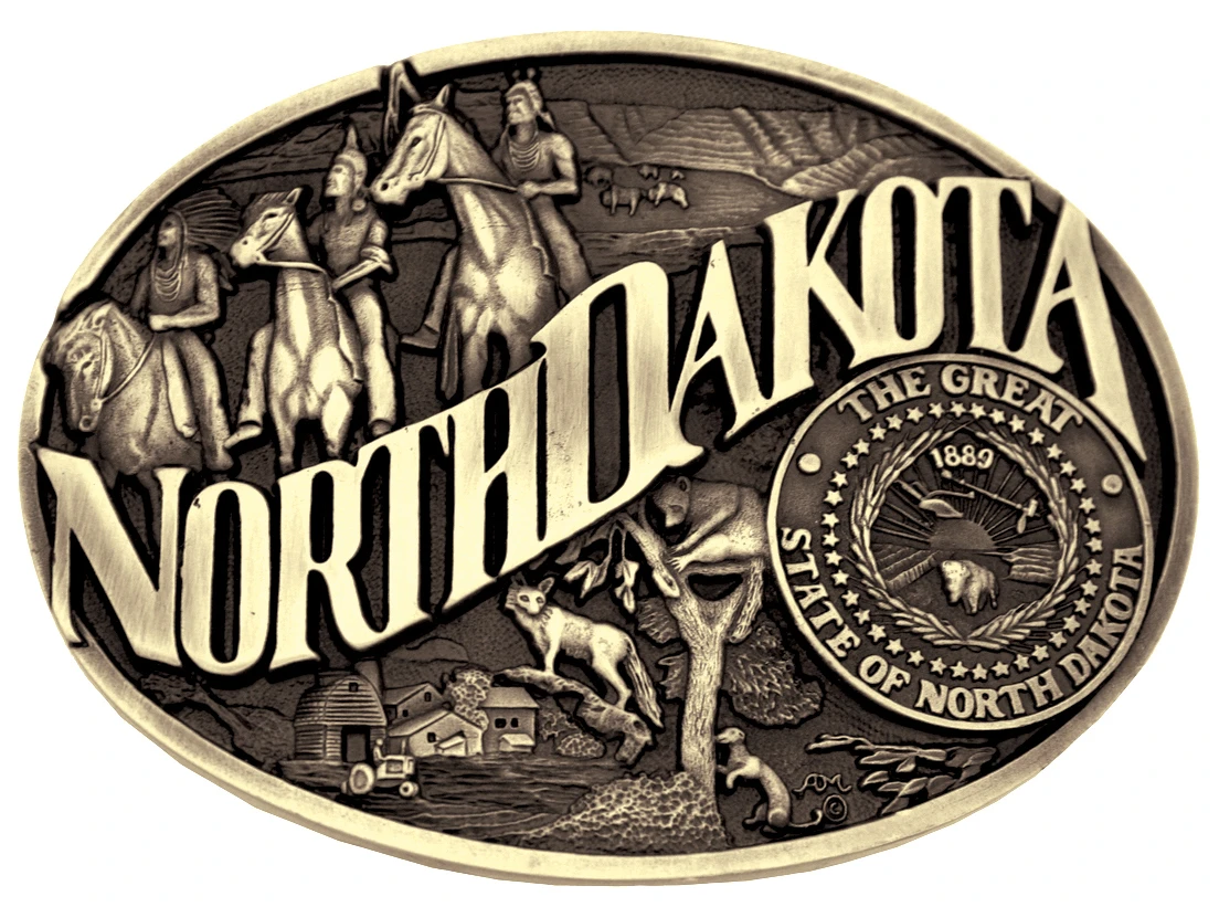 Montana Silversmiths North Dakota State Heritage Attitude Belt Buckle