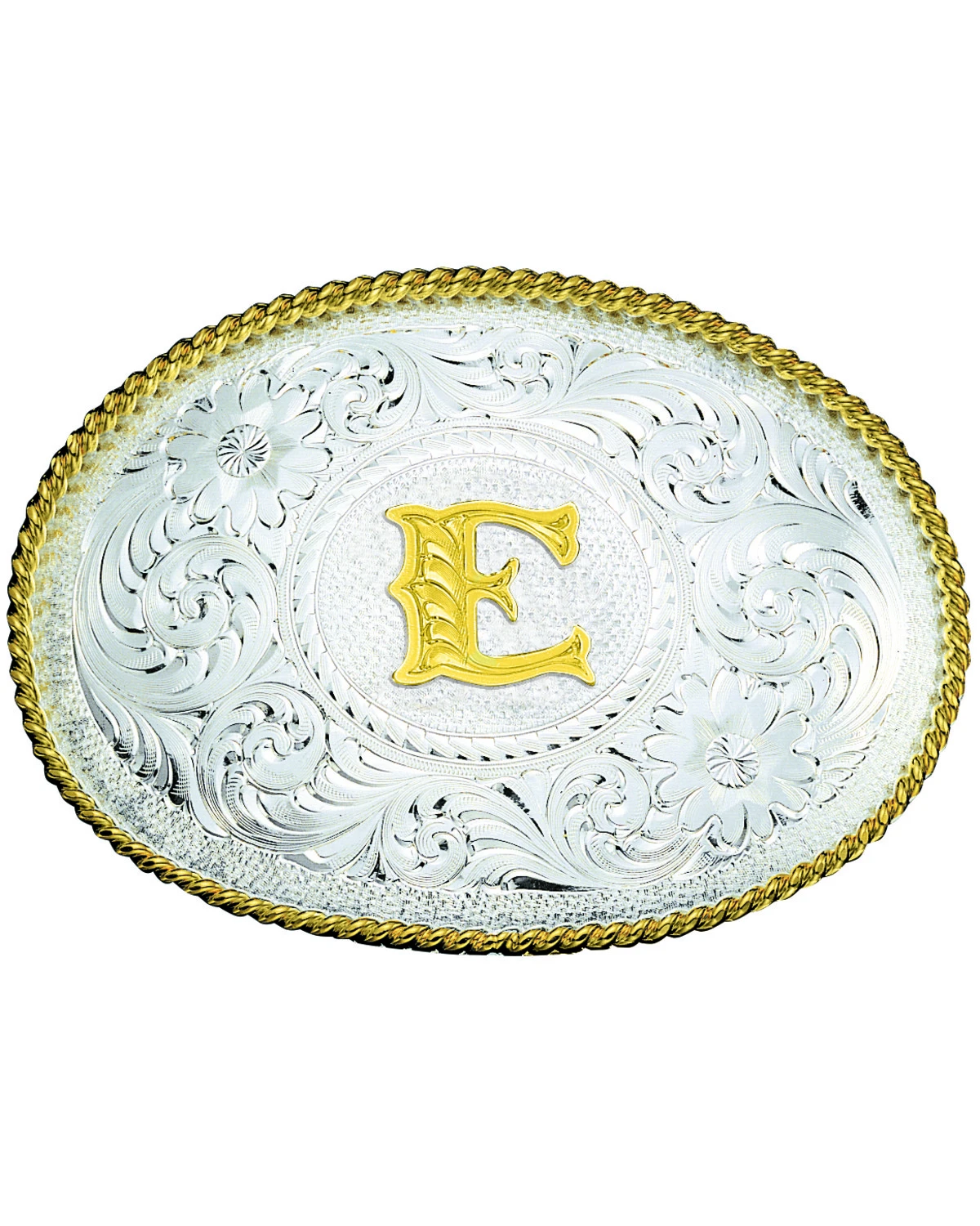 Montana Silversmiths Engraved Initial E Western Belt Buckle